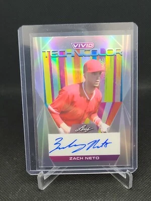 2022 Leaf Vivid Baseball Zach Neto Auto Autograph Technicolor Gray /40 T-ZN1  - Image 1 of 2
