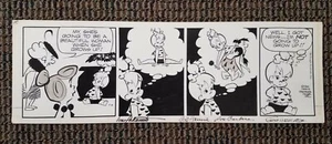 1966 Flintstones Original Comic Strip Illustration Art Pebbles Wilma SIGNED RARE - Picture 1 of 2