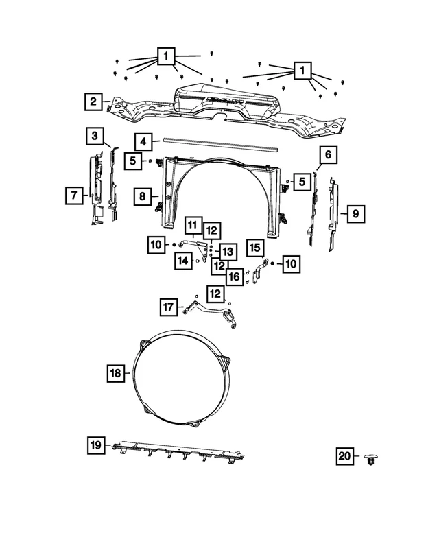 Ram 2500 3500 4500 5500 19-24 radiador sello superior Mopar nuevo OEM Foto 1 de 1