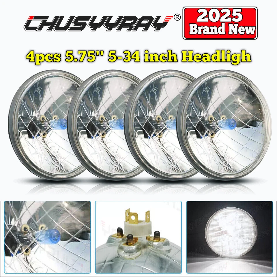 2 pares de faros redondos de haz alto/bajo de 5,75" para Plymouth Road Runner 1968-1973 1974 Foto 1 de 4