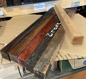 6 Pool Cues Combo Exotic Wood Blanks Mixed Sizes Furniture Projects Woodturning - Picture 1 of 2