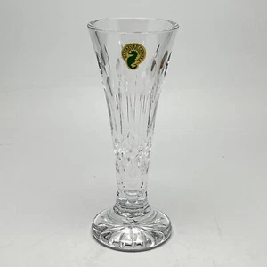 Waterford Crystal Happy Birthday Footed Vase Criss Cross and Candle Cuts 6 5/8 - Picture 1 of 11