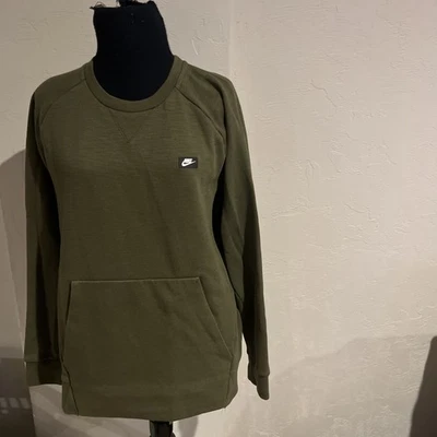 Moletom Nike Sportswear masculino óptico gola redonda pulôver logotipo borracha oliva M - Imagem 1 de 4