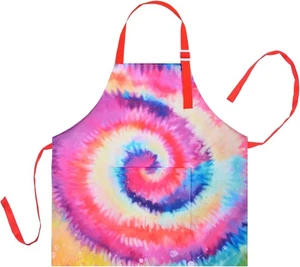Delantal para niños niñas niños, cocina ajustable mediana, 6-12 años, tie dye  - Imagen 1 de 6