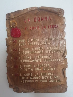 Quadro Legno Intagliato L'età delle Donne. 😊 SPEDIZIONE GRATUITA. - Immagine 1 di 2