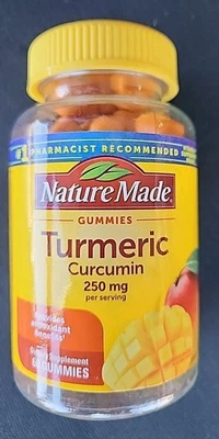 Nature Made Turmeric Curcumin 250 mg Gummies Mango Flavor 60 Gummies Exp 07/2026 - Image 1 of 4