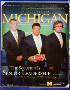 INSIDE 2011 FOOTBALL MICHIGAN VS PURDUE OCTOBER 29TH PROGRAM MAGAZINE - Picture 1 of 2