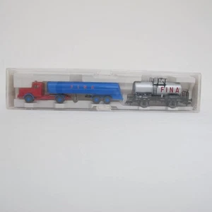 Fleischmann K-835426 DB Fina-Kesselwagen mit Lkw H0 Vintage OVP - Picture 1 of 13