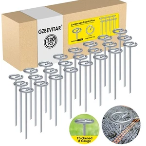 Circle Top Landscape Pins - 120 Anti-Rust Stakes for Secure Gardening Solutions - Picture 1 of 7