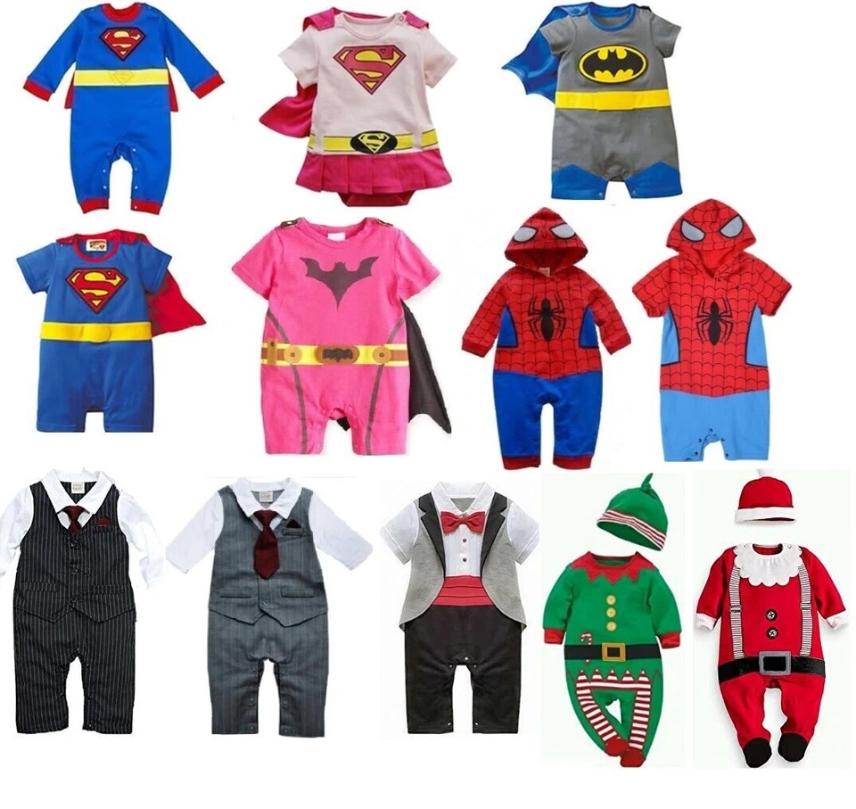 GENERIC BABY BOY GIRL SUPERHERO FANCY DRESS OUTFIT ROMPER COSTUME CHRISTMAS GIFT