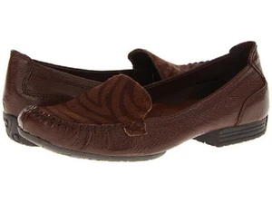 Mocasines de cuero suave/cabello poni marrón trampas desnudas cepillo ADANA, $79 - Imagen 1 de 8