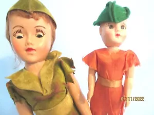 2 MUÑECAS VINTAGE SLEEPY EYE COMPOSITE Y MUÑECAS DE PLÁSTICO ROBIN HOOD ARCHER - Imagen 1 de 3