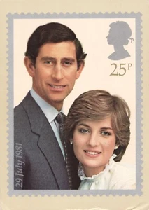 The Royal Wedding 1981 Stamp Postcard posted stamped Charles Diana England - Picture 1 of 2
