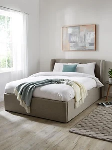 Camden Fabric Ottoman Double Bed Frame Grey Stylish and Spacious Storage Bed - Picture 1 of 6