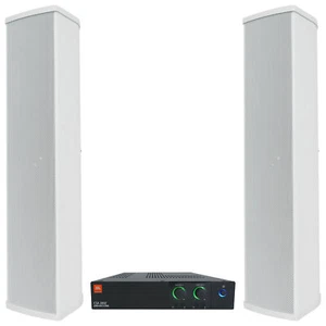 JBL CSA 280Z Amplifier+(2) Column Line Array 70V Commercial Speakers in White - Picture 1 of 12