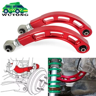 Bearing Adjustable Rear Camber Arm Kit Fit for Mitsubishi Lancer 02-06 08-17 Red - Image 1 of 4