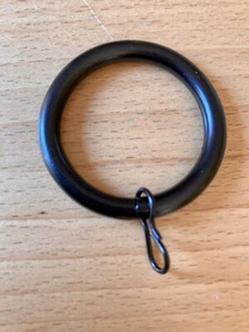 28mm Black Curtain Pole Rings - Pack Of 6 - Picture 1 of 2