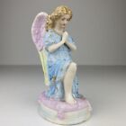 Alte Heiligenfigur Biskuit Porzellan Skulptur betender Engel Antik um 1900