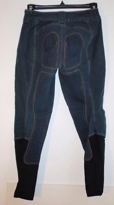 FITS Full Seat Riding Breeches Jeans S  Blue Denim Cotton Black Nylon Calves - Image 1 of 4
