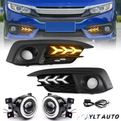 Faros antiniebla LED de circulación diurna intermitente para Honda Civic DRL 2016-2018 Foto 1 de 4