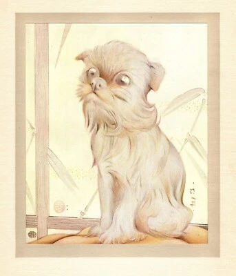 Antigua impresión de grifón de Bruselas c1915 E J Detmold ilustración artística de perro 5157p Foto 1 de 2