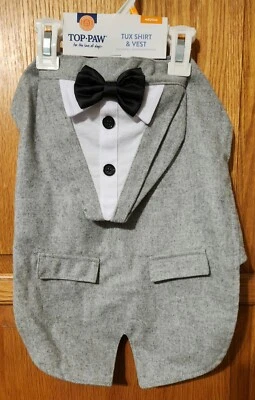 Top Paw Mediano Perro Boda Atuendo Camisa y Chaleco Más Bandana GRATIS NUEVO CON ETIQUETAS Foto 1 de 4