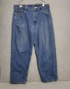 VTG Levis Silvertab Jeans Men 40x32 Blue Baggy Purple Label Distressed 97 USA - Picture 1 of 19