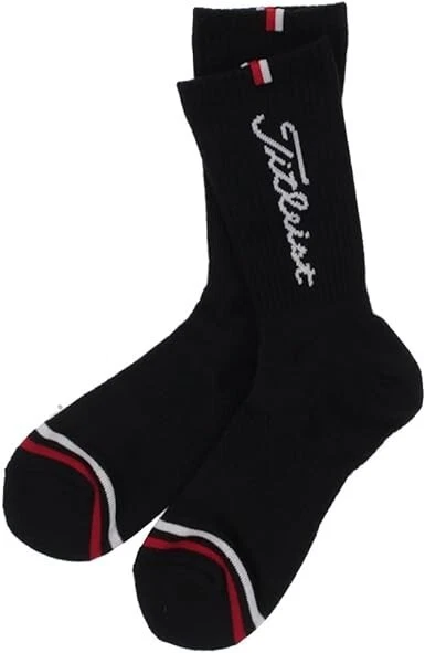 Calcetines redondos de golf Titleist talla regular US7-US9 TSMS1697 algodón negro JAPÓN Foto 1 de 3