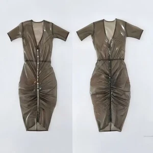 Sexy vestido de látex negro transparente - Imagen 1 de 3