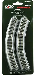 Kato Unitrack scala N 20-170 pista curva 45 gradi 8-1/2" raggio 216 mm (4) pz - Foto 1 di 1