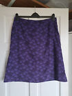 White Stuff Purple Corduroy Floral Skirt Size 14 100% Cotton