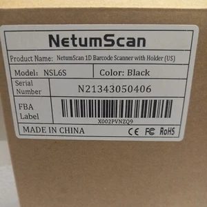 New Netum Scan 1D Barcode Scanner with Holder Model NSL6S Black - Picture 1 of 3