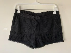 Rewind Shorts Womens Medium Pull On Embroidered Black Neutral Comfort - Picture 1 of 5