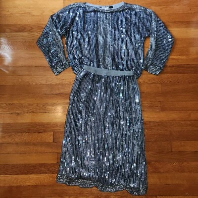 Vestido y top vintage Maria Garri de seda con lentejuelas para mujer talla L brillo y glamour Foto 1 de 4