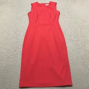 Vestido para mujer Calvin Klein talla 2 rosa liso cuello redondo funda sin mangas - Imagen 1 de 10