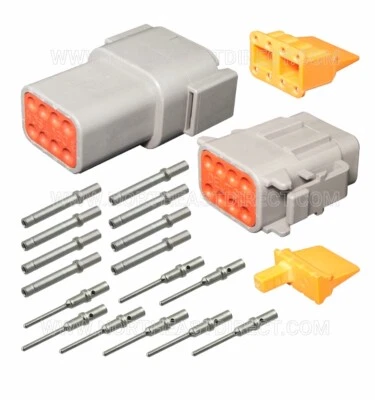 KIT CONECTOR IMPERMEABLE 8 PINES DEUTSCH DTM04-08P DTM06-08S - CONTACTOS SÓLIDOS Foto 1 de 2