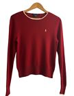 VTG Ralph Lauren Sweater Red Sz L Blue Label Silk Cashmere Jumper Quiet Luxury