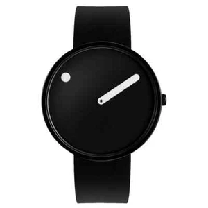 Reloj mediano negro Picto 43361-0120B con esfera negra correa de silicona negra - Imagen 1 de 4