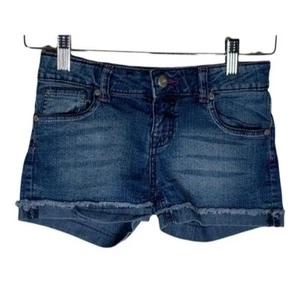 Lee Shorts Girls 12 Kids Blue Jean Denim Stretch Cut Off Dark Wash Summer Casual - Picture 1 of 12