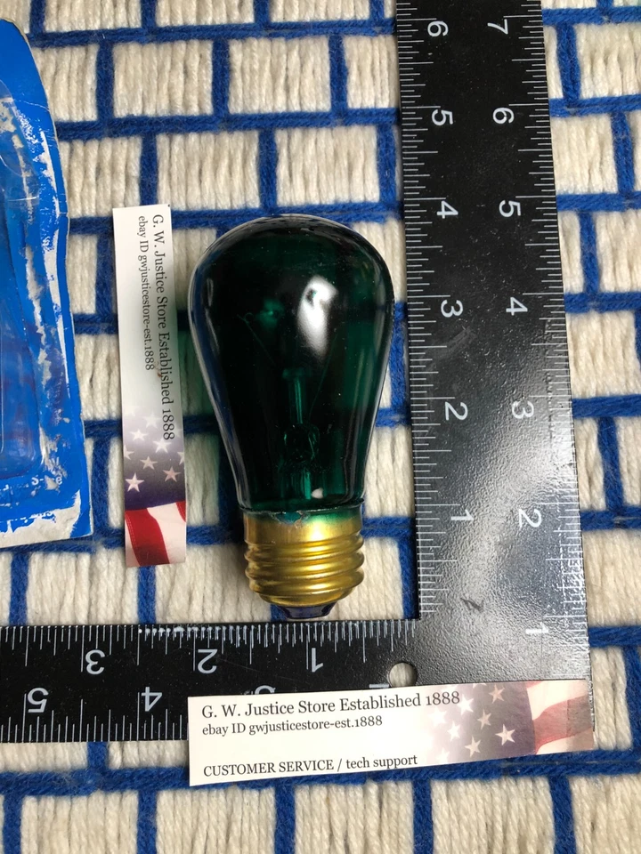 BOXof one WESTINGHOUSE 11w old S14 SIGN BULB GREEN 11S14 G 03571 EDISON shape - Image 1 of 4