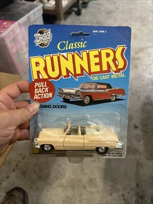 Vintage Blue Cadillac Classic Runners Road Tough 1/43 Pull Back Action New - Image 1 of 4