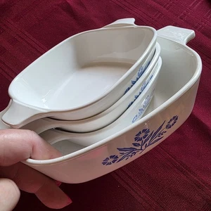 CorningWare 7" (1 Menge) & 6" Zierliches 3-teiliges Set Backformen Blau Kornblume 4 Stück Insgesamt - Bild 1 von 12