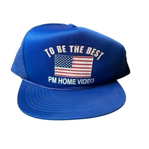 Vtg 90s PM Home Video Trucker Hat To Be The Best Movie Promo USA Flag Snapback - Picture 1 of 9