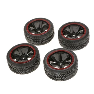 4 Pieces / Set Rall Tires, Rubber Tires And Rims, Plastic Wheel Rims with 12mm - Picture 1 of 6