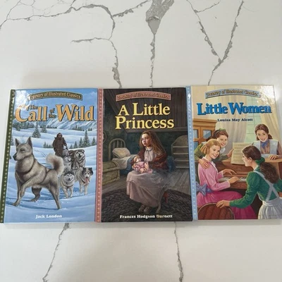 Lot of 3 Treasury of Illustrated Classics Books Collection Vintage hardcover Foto 1 de 4