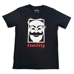 Mr. Robot FSociety Medium Black Loot Crate Exclusive Graphic Tee Men's T-Shirt - Picture 1 of 7