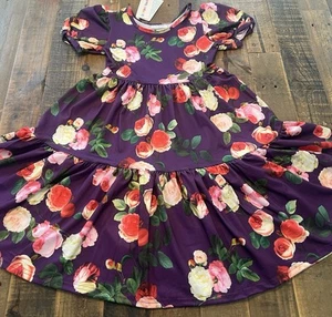 Dot Dot Smile size 11 girls purple floral Tier dress new - Picture 1 of 6