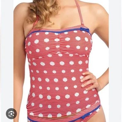 Camiseta tankini Freya Hello Sailor con aros roja para mujer talla 32F Foto 1 de 4