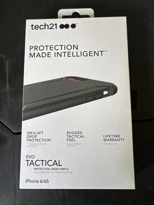 NEW Tech21 Evo Tactical BLACK Slim Phone Case for Apple iPhone 6 + / 6S Plus  - Image 1 of 3