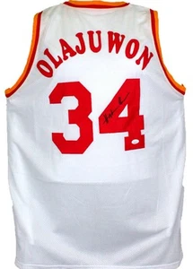 Von Hakeem Olajuwon signiertes weißes Trikot - JSA Witnessed * schwarz - Bild 1 von 10